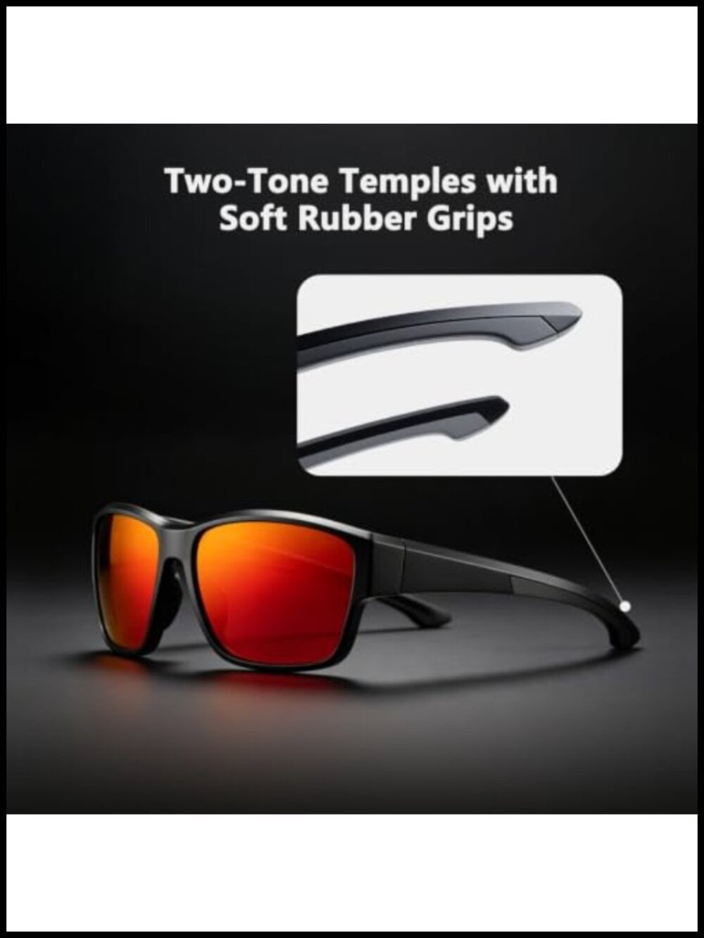 Polarized Sport Sunglasses Wrap Around UV400 Protection Unisex Adults - Picture 4 of 6